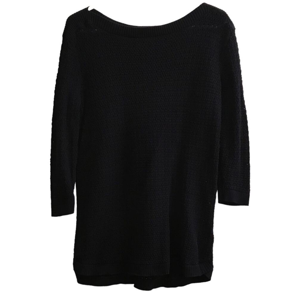 Tommy Hilfiger Navy Blue Knit 3/4 Sleeve Sweater Medium